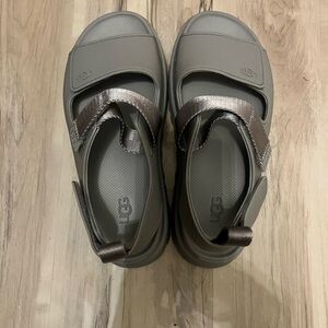 UGG Gray Sandals with Metallic Straps